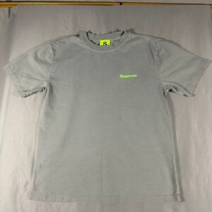 Supervsn Graphic T-Shirt Mens Small Grey Neon Green Good Streetwear 2024 Studio